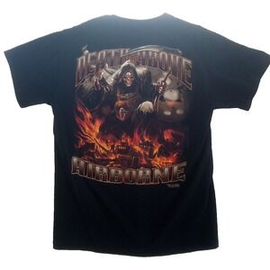 Vintage Y2K Grim Reaper Death from Above Military T-Shirt Size L